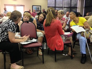 Barnwell County residents talk during a July 9 town hall meeting.